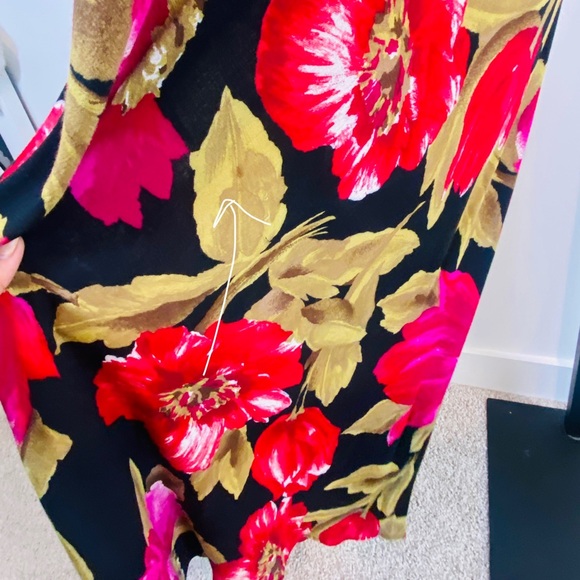 Stunning Vintage Floral Print Slight Flare Bottom Maxi Length Dress Size 10 - Picture 3 of 9